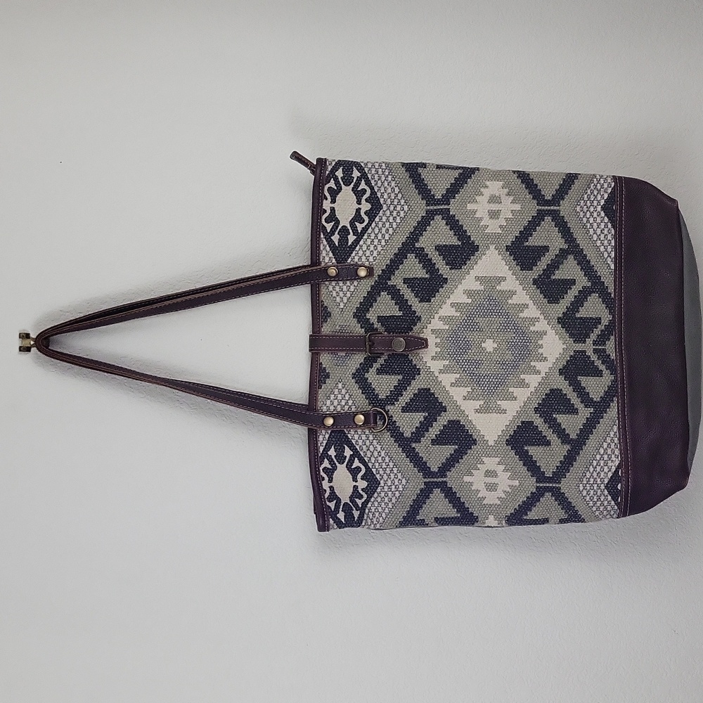 Myra Bag Pure Canvas Leather Rug Tote Bag